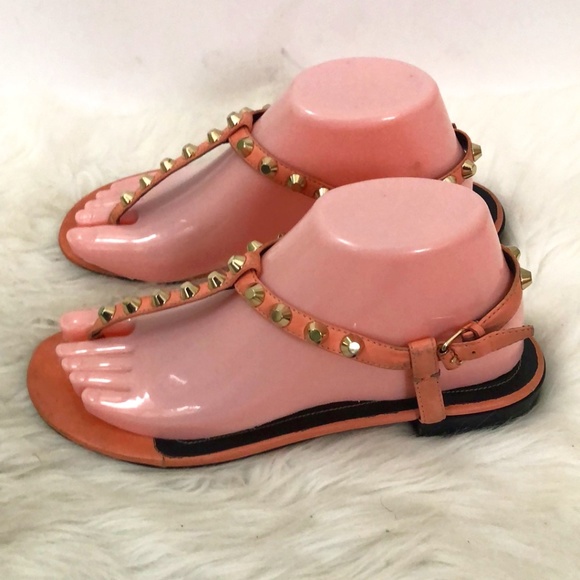 Balenciaga Women's Pink Studded T-Bar Sandals Size: 38 - Picture 7 of 14